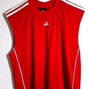 Adidas medium sleeveless red shirt.